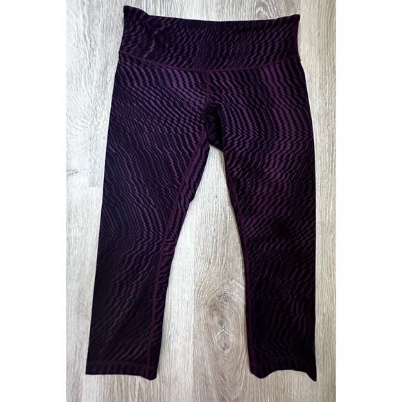 Lululemon|Wunder Under Cropped‎ Leggings|Shifted Purple/Black|SZ 8 - Picture 8 of 9